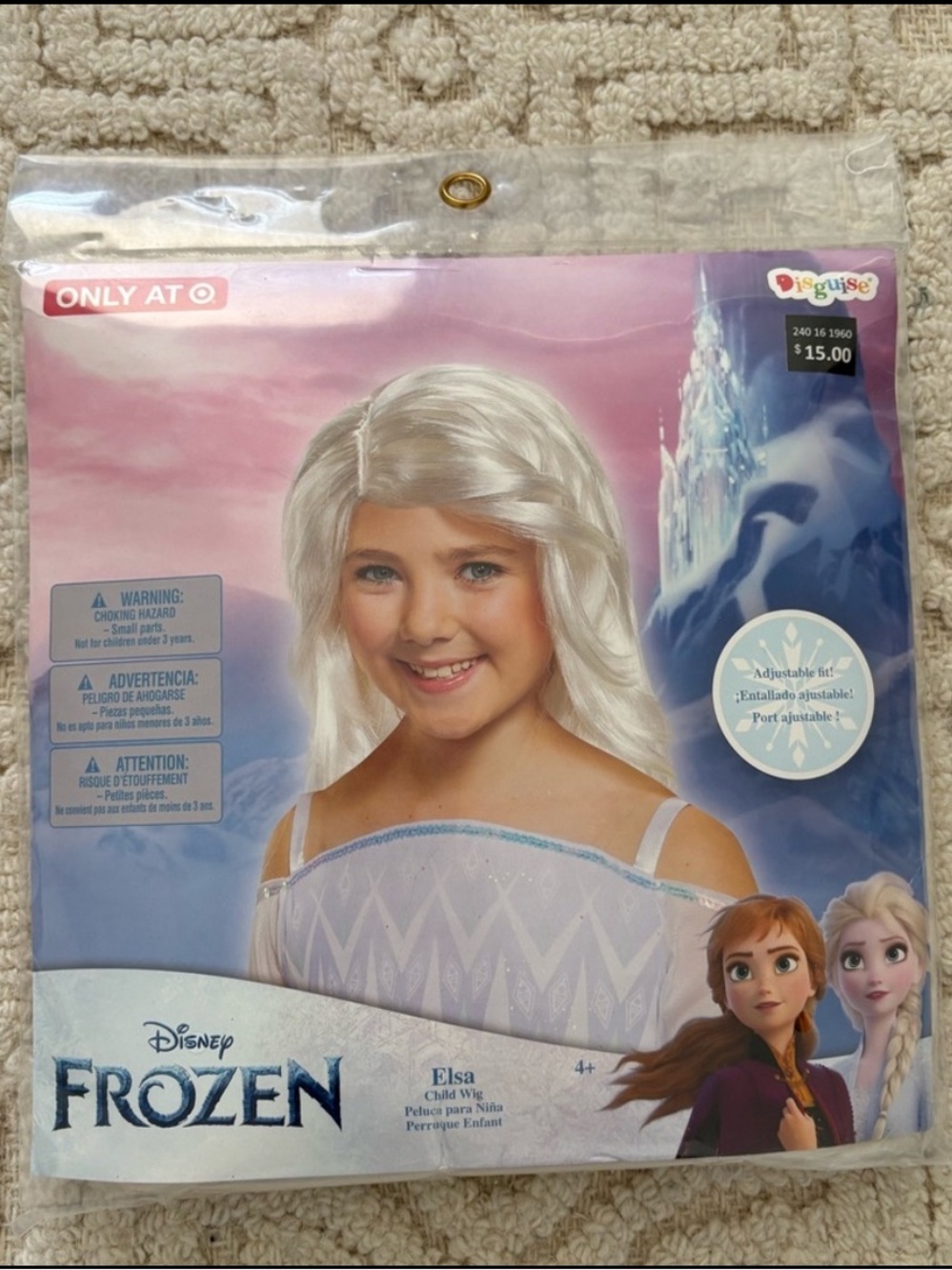 Disney Princess Frozen Elsa Platinum Girls Wig Kids